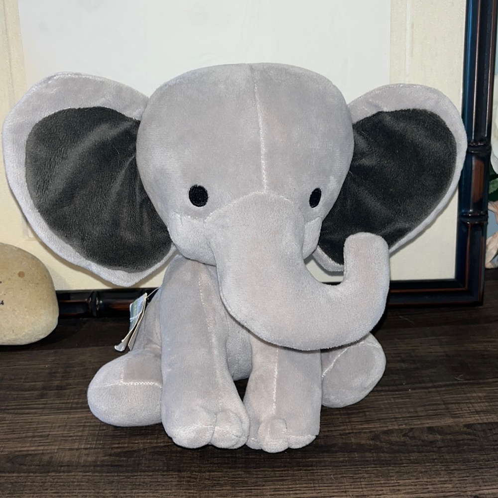 Bedtime Originals Lambs & Ivy Plush Gray Elephant Humphrey Stuffed Animal Toy 9"